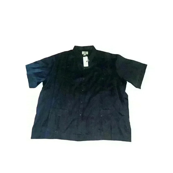 NWT Mojito 100% Linen Short Sleeve Black Button Down Size 8X XXXXXXXXL - Picture 1 of 6